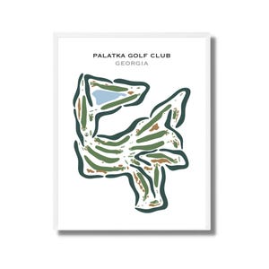 Golfclubafdrukken: kaart Palatka Florida-golfbaan | Niet ingelijste golfbaankaart afdrukken | Golfbaanposter voor kantoordecoratie | Cadeaus voor golfer