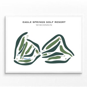 Eagle Springs Golf Resort, WI | Carte du parcours de golf, carte du golf, cadeau golfeur pour lui, mise en page de la carte de score, cadeau petit ami golfeur, impression d'art sans cadre