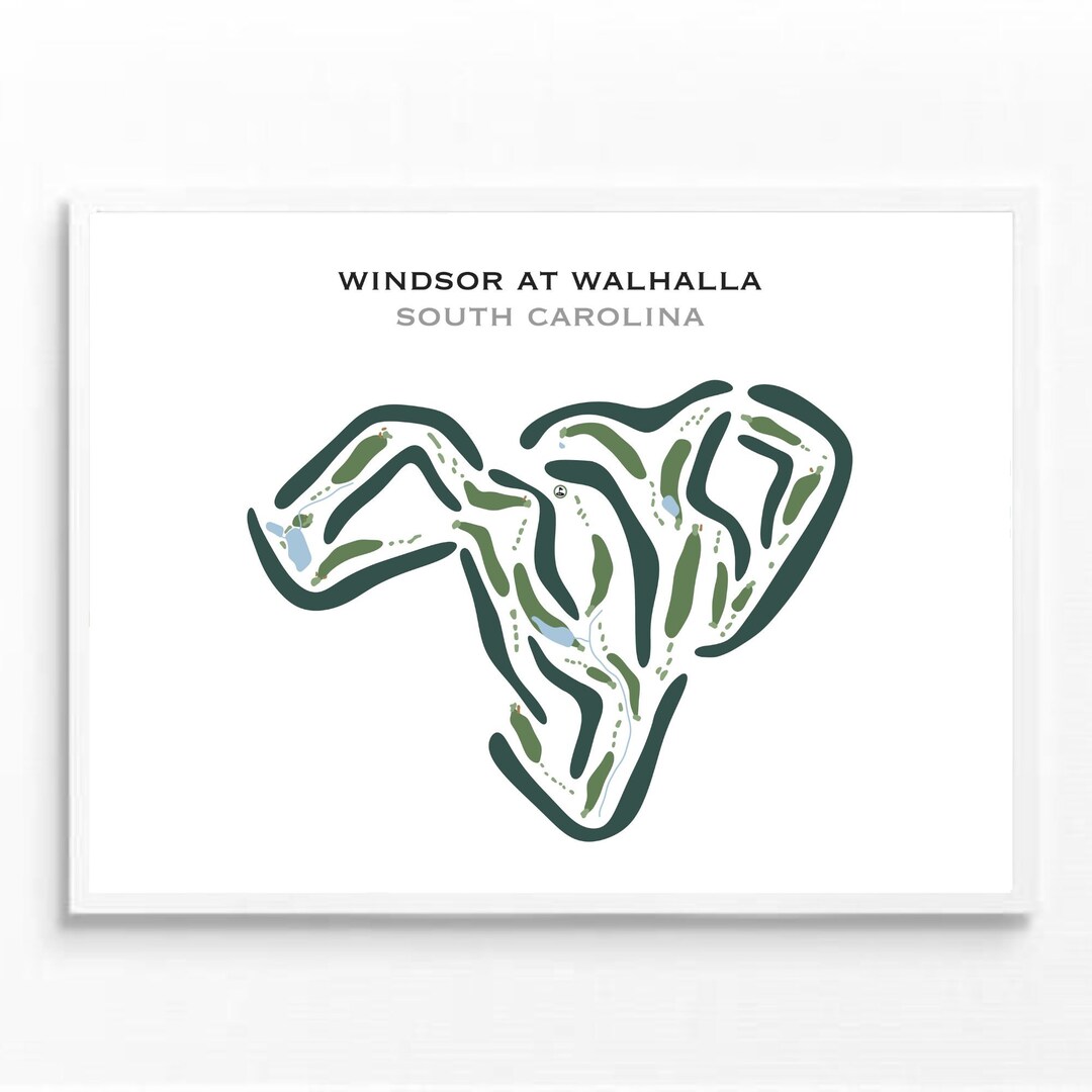 Windsor at Walhalla, SC Golf Course Map, Home Decor, Golfer Gift for
