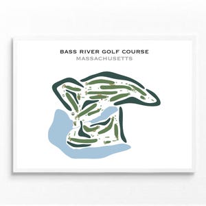 Bass River Golf Platz, MA | Kunstdruck, Golf Karte, Golf Karte, Golf Karte, Score Karte, Golf Karte, Kunstdruck UNGERAHMT, für Sie und Ihn