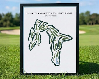 Sleepy Hollow Country Club, NY | Golf Course Map, Golf Gifts for Dad,Golfer Décor Gift, Golf Wall Art | Watercolor Style Art Print No framed