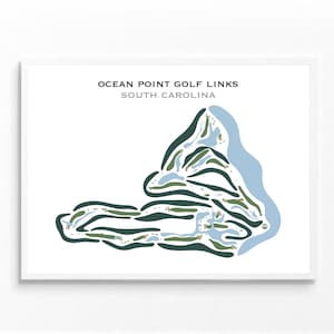 Ocean Point Golfkurs, South Carolina, Golfspieler Dekor Geschenk, Golf Geschenkideen, Golf Geschenke für Mann, minimalistische Golf Platz Karte, UNGERAHMT