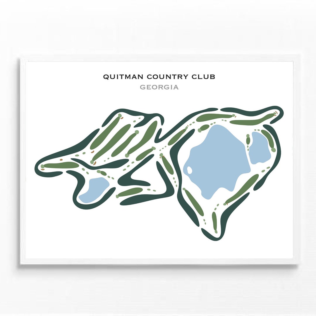 Quitman Country Club, Golf Course Map, Home Decor, Golfer Gift