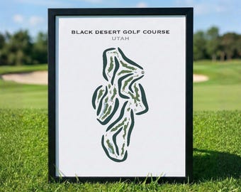 Black Desert Golf Course, Utah | Golf Course Map, Golf Map, Golfer Gift For Him, Scorecard Layout, Golfer Boyfriend Gift, Art Print Decor
