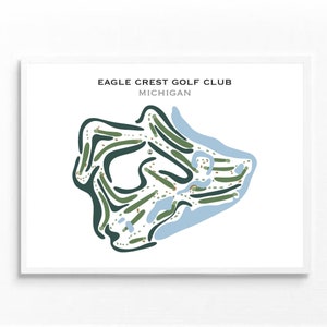 Eagle Crest Golf Club, MI / Mapa del campo de golf, mapa de golf, regalo de golfista para él, diseño de tarjeta de puntuación, regalo de novio golfista, impresión artística SIN MARCO
