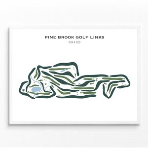 Golf de Pine Brook, Ohio | Carte du terrain de golf, carte du golf, cadeau golfeur pour lui, mise en page de la carte de pointage, cadeau petit ami golfeur, impression d'art sans cadre
