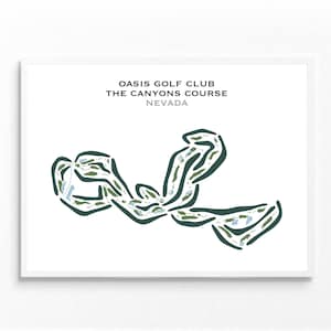 Oasis Golf Club - Der Canyons-Platz, NY | Golf Wohndekor, Golf Geschenk für Sie, Groomsman Golf Geschenk | Aquarell Style Kunstdruck Kein gerahmt