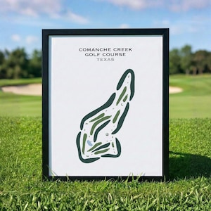 Comanche Creek Golf Course, Texas | Golf Course Map, Golf Map, Golfer Gift For Him, Scorecard Layout, Golfer Boyfriend Gift, Art Print Decor