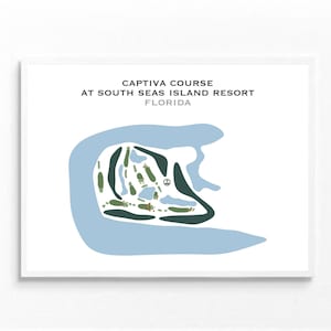 Golf-Gedenkgeschenk, Captiva Platz im South Seas Island Resort, FL | Golf Platz Karte Drucke, Golfer Papa Geschenk für Ihn, Golf Spieler Handtuch