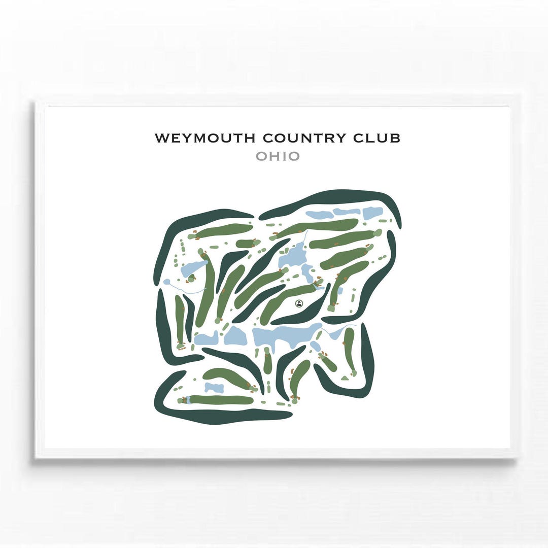 Weymouth Country Club, Ohio | Golf Course Map, Golf Map, Golfer Gift ...