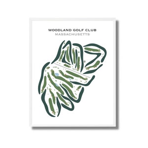 Woodland Golf Club, MA | Mapa do campo de golfe, Mapa de golfe, Presente de jogador de golfe para ele, Layout de cartão de pontuação, Presente de namorado jogador de golfe, Impressão de arte SEM MOLDURA