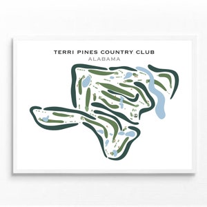 Terri Pines Country Club, Alabama, kerstcadeau voor vader, cadeau golfliefhebber, golfclub Alabama, golfprintdecor, geweldig cadeau voor vader golfer