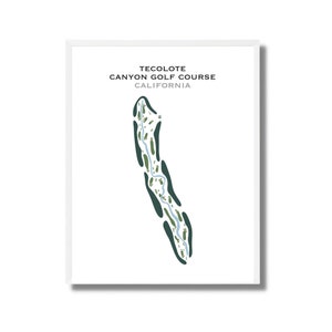 Golfbaan Tecolote Canyon, CA | Golfbaankaart, golfkaart, golfer cadeau voor hem, scorecard lay-out, cadeau golfer vriendje, Art Print INGELIJSTE
