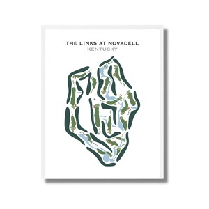 The Links at Novadell, Old Course, Kentucky | Golfbaankaart, golfer cadeau voor hem, scorecardlay-out, cadeau golfer vriendje, kunstdruk INGELIJSTE
