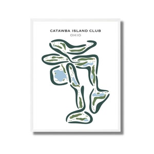 Catawba Island Club, Ohio, Golf Platz Karte, Golf Platz Layout, Golf Kunst für Büro, Golfer Freund, Geschenke für einen Golfer, minimalistischer Druck