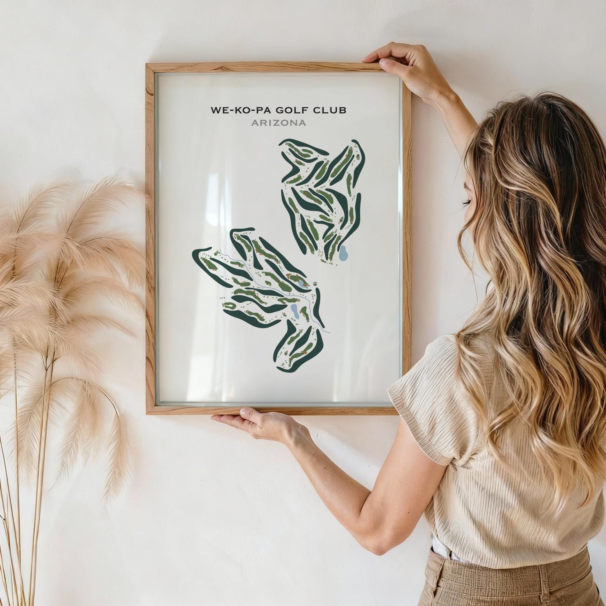 WE-KO-PA Golf Club Wall Art, Arizona Golf Course Map Art Canvas