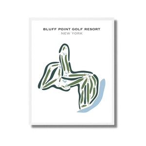 Bluff Point Golf Resort, New York, Golf Platz, Golf Dekor, Golf Karte, Geschenk für Ehemann Golfer Geschenke, Vatertagsgeschenk, UNGERAHMT