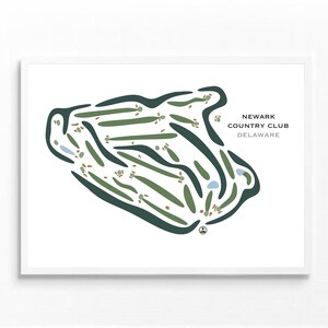 Newark Country Club, Delaware, Golf Platz Karte, Golfer Geschenk, Geburtstagsgeschenk für Ihn, Golfer Dekor Geschenk, Golf-Liebhaber Geschenk, Geschenk für Golfer