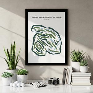 Golf Club Prints- Cedar Rapids Iowa Golf Course Map | Golf Course Poster For Home Walls | Unframed Golf Course Pin Map | Gifts For Golfer