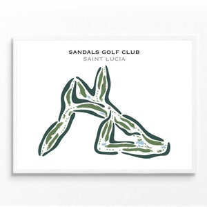 Sandals Golf Club, Santa Lucía, Mapa del campo de golf, Golf, Regalo para amantes del golf, Regalo de Navidad, Regalos de golf para mujeres, Regalos para él, SIN MARCO