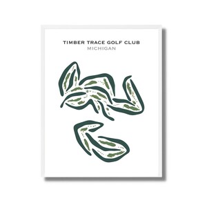Timber Trace Golf Club, MI / Mapa del campo de golf, mapa de golf, regalo de golfista para él, diseño de tarjeta de puntuación, regalo de novio golfista, impresión artística SIN MARCO