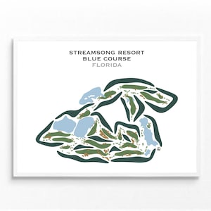 Streamsong Resort - Blue Course, FL / Mapa del campo de golf, mapa de golf, regalo de golfista para él, diseño de tarjeta de puntuación, regalo de novio golfista, impresión SIN MARCO