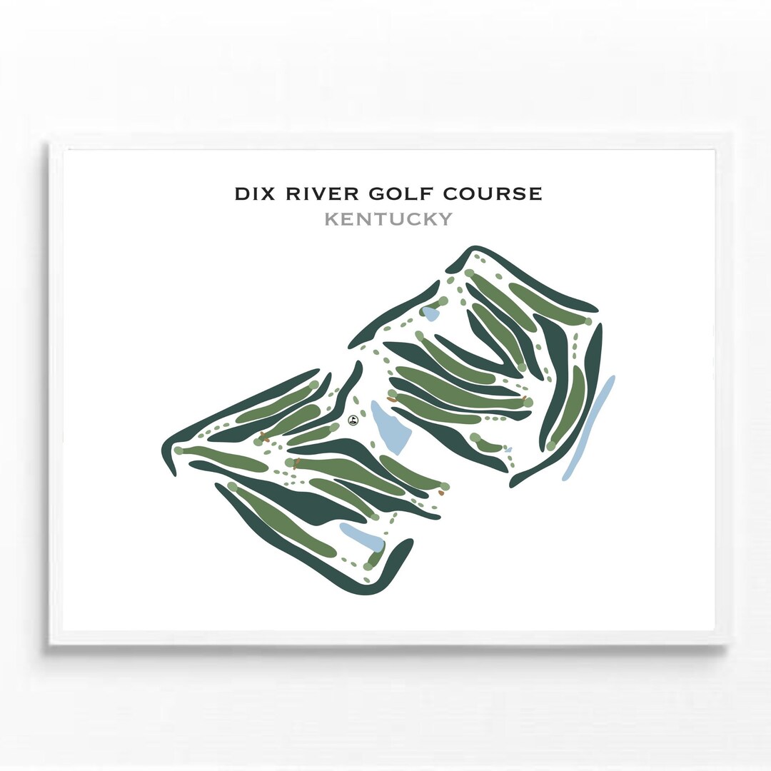Dix River Golf Course KY Golf Course Map Golf Map Golfer Gift for Dix River Golf Course KY Golf Course Map Golf Map Golfer Gift for
