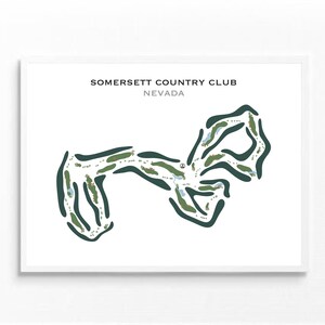 Somersett Country Club, Nevada | Carte du parcours de golf, carte du golf, cadeau golfeur pour lui, mise en page de la carte de score, cadeau petit ami golfeur, impression d'art sans cadre