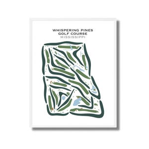 Whispering Pines Golf Course, MS | Golf Course Map, Decor, Golfer Gift For Him, Scorecard Layout,Golfer Boyfriend Gift, Art Print Decor