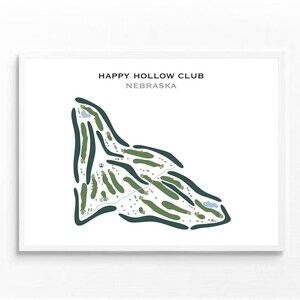 Glücklicher hohler Club, Nebraska | Kunstdruck, Kunstdruck, Score Card Layout, Golf Karte, Golf Karte, Golf Siebdruck, Golf Karte, Kunstdruck UNGERAHMT