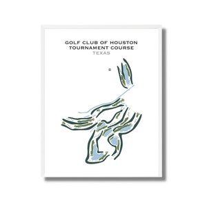 Golf Club of Houston Tournament Platz, Texas | Kunstdruck, Golf Karte, Scorekarte Layout, Golfspieler Freund Geschenk, Kunstdruck UNGERAHMT