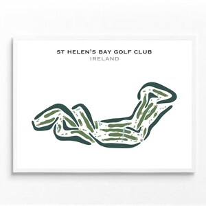 St. Helen's Bay Golf Club, Irland | Kunstdruck, Golfspieler Geschenk, Golfspieler Karte, Scorekarten Layout, Landkarte, Kunstdruck UNGERAHMT, für Sie und Ihn