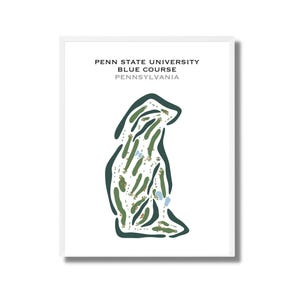 Penn State Universität - Blauer Platz, PA | Kunstdruck, Golf Karte, Golf Karte, Geschenk für Ihn, Geschenk für Freund, Kunstdruck UNGERAHMT