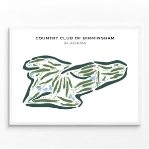 Country Club of Birmingham, AL Golf Course Map Wall Art, Golf Gifts for Him, Golf Club Décor, Golf Poster Print, Birthday Gift For Men Women