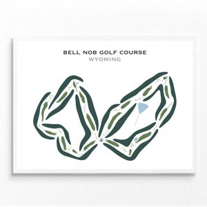Parcours de golf de Bell Nob, Wyoming | Carte du parcours de golf, carte du golf, cadeau golfeur pour lui, mise en page de la carte de score, cadeau petit ami golfeur, impression d'art sans cadre