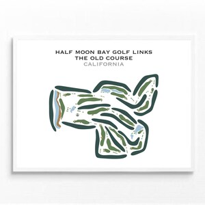 Half Moon Bay Golf Links - Old Course, CA / Mapa del campo de golf, mapa de golf, regalo de golfista para él, regalo de novio golfista, impresión artística SIN MARCO