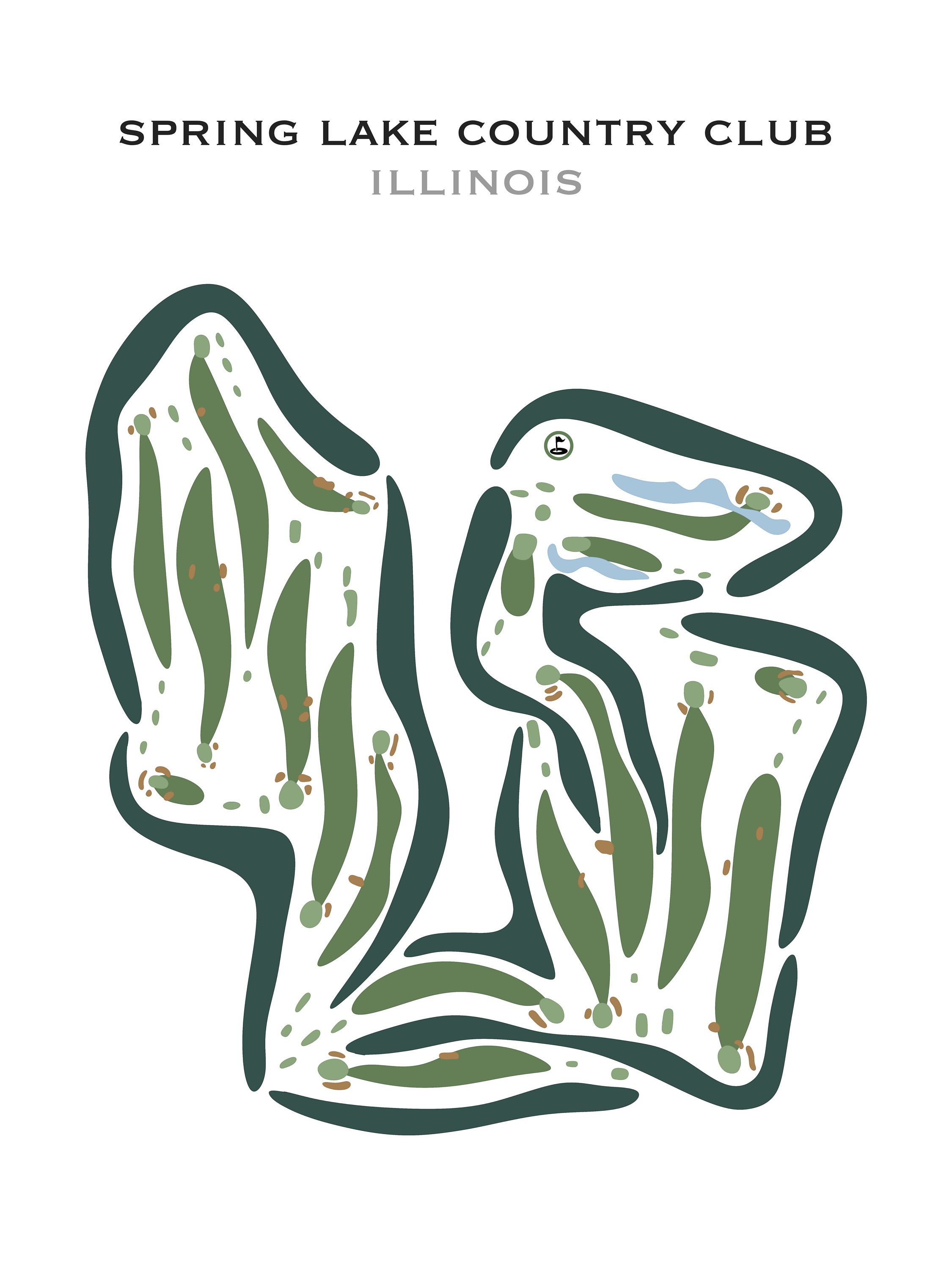 Spring Lake Country Club IL Golf Course Map Home Decor - Etsy