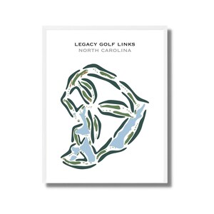 Legacy Golf Links, Caroline du Nord | Carte du parcours de golf, carte du golf, cadeau golfeur pour lui, mise en page de la carte de score, cadeau petit ami golfeur, impression d'art sans cadre