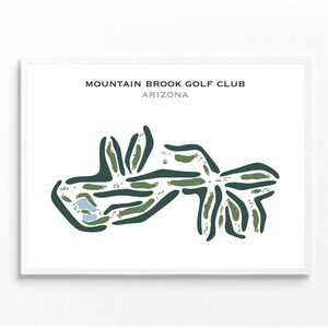 Mountain Brook Golf Club, AZ | Golf Course Map, Golf Map, Golfer Gift For Him, Scorecard Layout, Golfer Boyfriend Gift, Art Print Decor