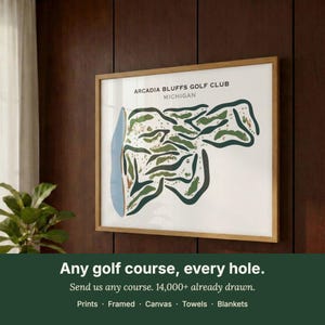 Impressions personnalisées de parcours de golf, carte personnalisée de n'importe quel club, encadrée, sur toile, cadeau pour lui
