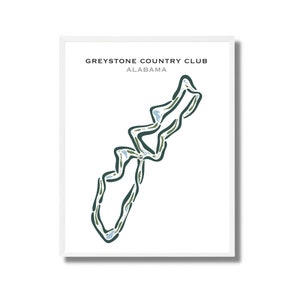 Greystone Country Club, Alabama, golfbaankaart, golfhuisdecor, aangepast golfcadeau, cadeau echtgenoot, Vaderdag, aquarel golfkunst