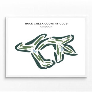 Rock Creek Country Club, OR | Carte du parcours de golf, carte du golf, cadeau golfeur pour lui, mise en page de la carte de score, cadeau petit ami golfeur, impression d'art sans cadre