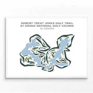 Robert Trent Jones Golf-Trail am Grand National Golf Platz, AL | Golf Platz Karte, Golf Karte, Golfer Geschenk für Ihn, Scorecard Layout