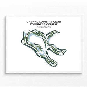Campo de golf de los fundadores del Chenal Country Club, AR / Mapa del campo de golf, Mapa de golf, Regalo para golfistas, Diseño de tarjeta de puntuación, Regalo para novios golfistas, Impresión artística SIN MARCO