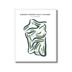 Gibson Woods Golf Course, IL | Golf Course Map, Golf Map, Golfer Gift For Him, Scorecard Layout, Golfer Boyfriend Gift, Art Print Decor