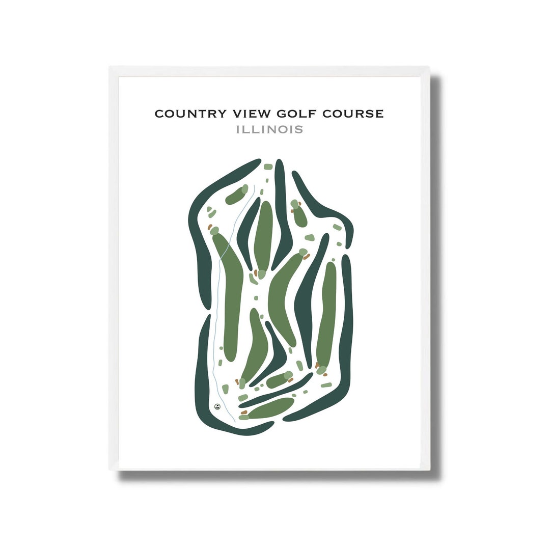 Country View Golf Course IL Golf Course Map Golf Map Golfer Gift for Country View Golf Course IL Golf Course Map Golf Map Golfer Gift for