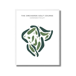 Campo de golf The Orchards, CT / Mapa del campo de golf, Mapa de golf, Regalo de golfista para él, Diseño de tarjeta de puntuación, Regalo de novio golfista, Impresión artística SIN MARCO