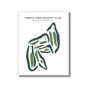 Forest Park Country Club, MA | Kunstdruck, Golf Karte, Golf Karte, Golf Karte, Score Karte, Golf Karte, Kunstdruck UNGERAHMT, für Sie und Ihn