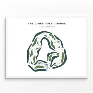 The Links Golf Course, Colorado | Carte du parcours de golf, carte du golf, cadeau golfeur pour lui, mise en page de la carte de score, cadeau petit ami golfeur, impression d'art sans cadre