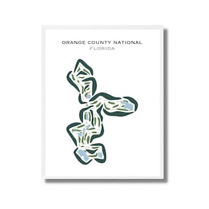Centro Nacional de Golf del Condado de Orange, Florida / Mapa del campo de golf, mapa de golf, regalo para golfistas, diseño de tarjeta de puntuación, regalo para novios golfistas, decoración con láminas artísticas